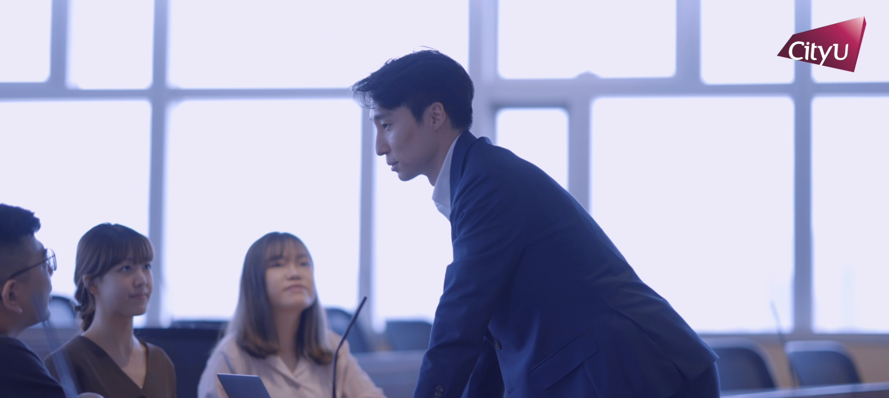 Teaching a case discussion at CityU